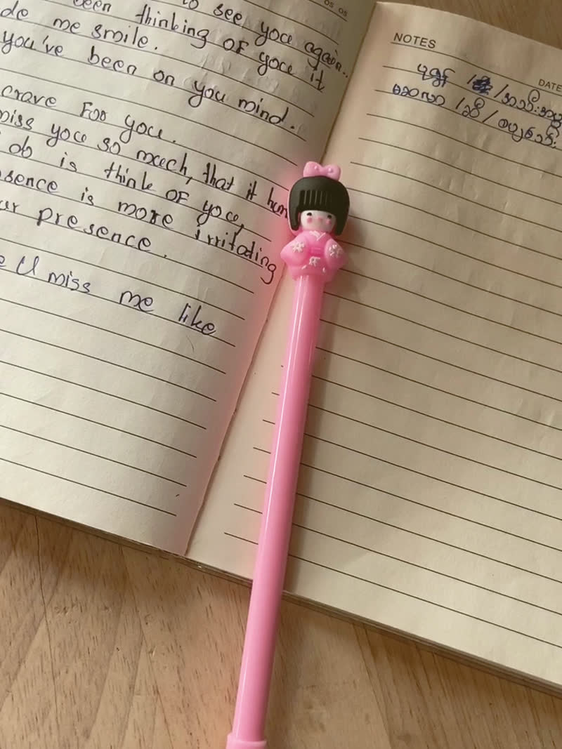 The still that carried "my handwriting got slower"