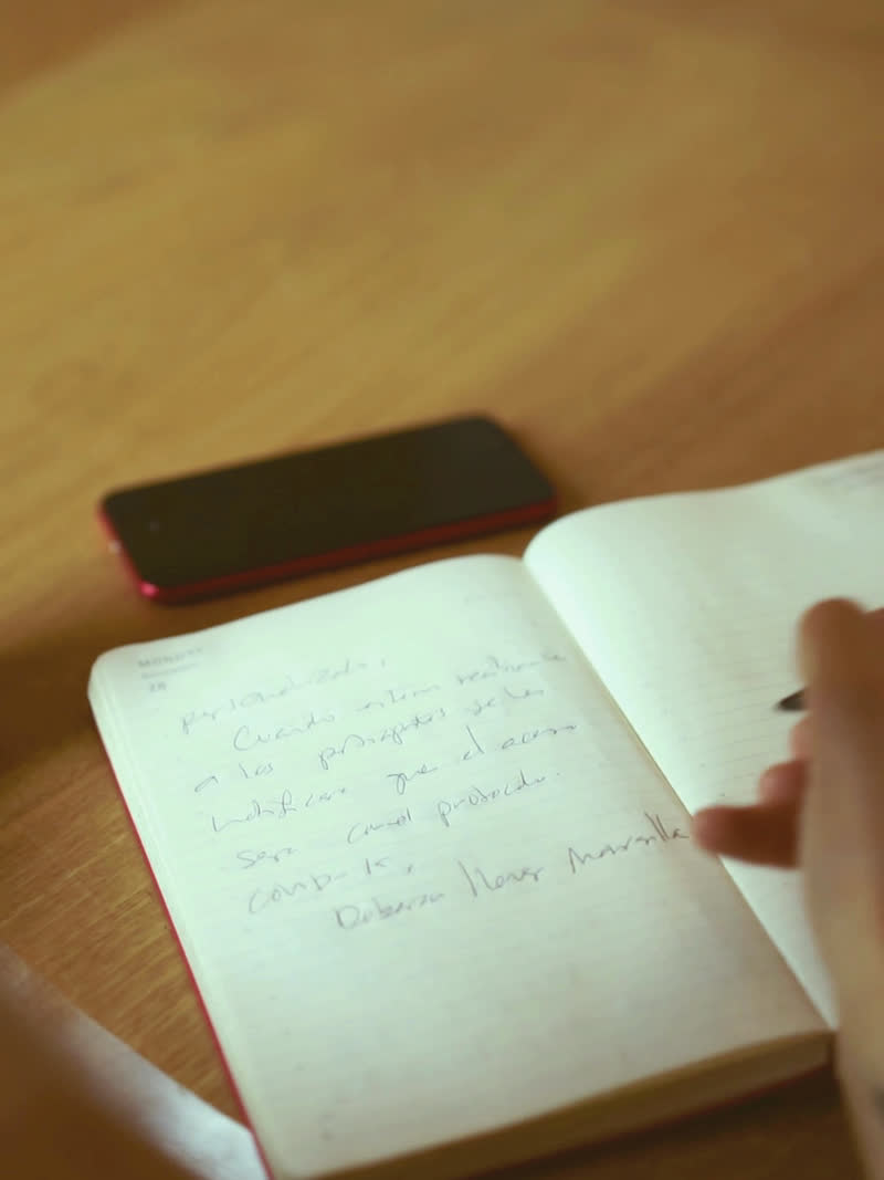 The still that carried "my handwriting got slower"