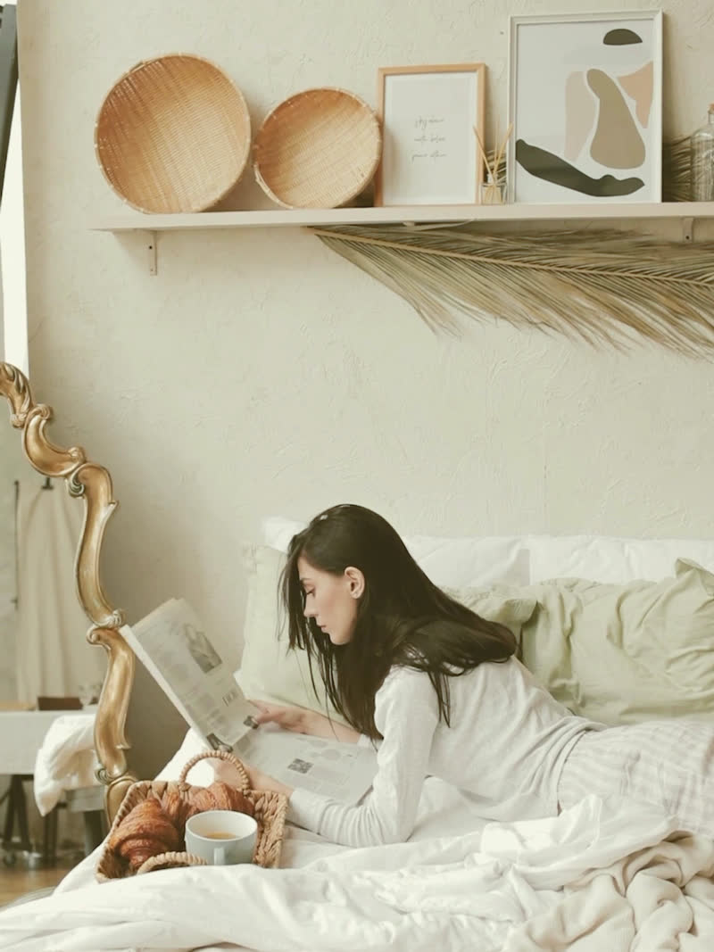 The still that carried "i started putting my book on the pillow before i leave the room in the morning, so coming home already feels like someone was expecting me"